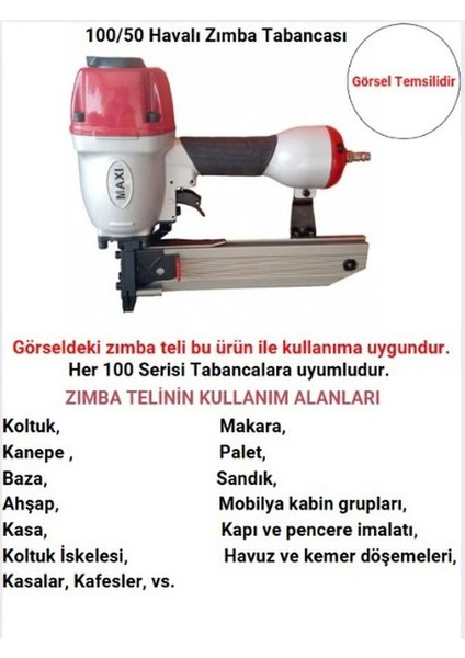 100 Serisi 20 mm 10020 Zımba Teli 1 Kutu 675 Adetli
