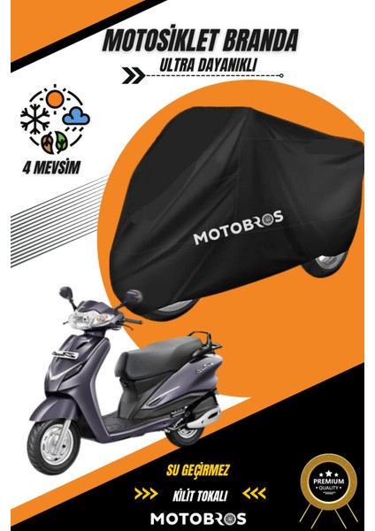 Motosiklet Branda Hero Duet Siyah Su Geçirmez ve Dayanıklı (En Kalın) Kumaş Ömürlük Kullanım