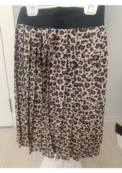Kız Leopar Desen Pliseli Etek fırsatları