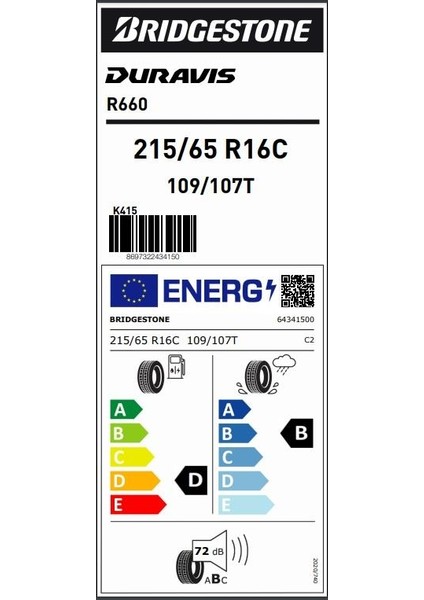 215/65 R16C 106/104T 8pr Duravis R660 Hafif Ticari Oto Yaz Lastiği (Üretim Yılı:2025)