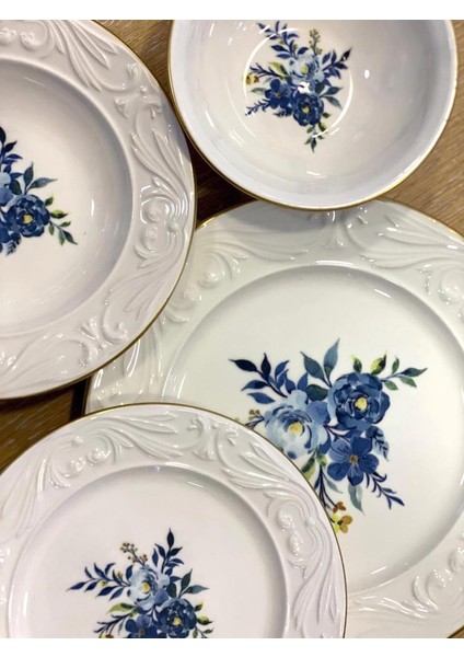 Rolyef Blue 6 Kişilik 24 Parça Yemek Takımı