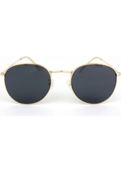 Round Çerçeveli Unisex Güneş Gözlüğü – Gold & Siyah ✨ fiyatları