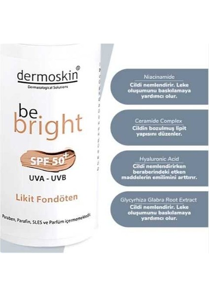 Be Bright SPF50+ Likit Fondöten Light 33 ml