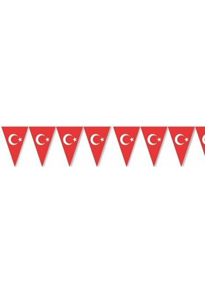 Türk Bayrağı Üçgen Flama Kutlama Seti