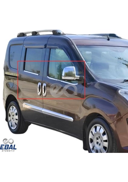 Fiat Doblo 3'lü Krom Set Cam Çıtası+Kapı Kolu+ Ayna Kapağı 2010-2015 Paslanmaz Çelik