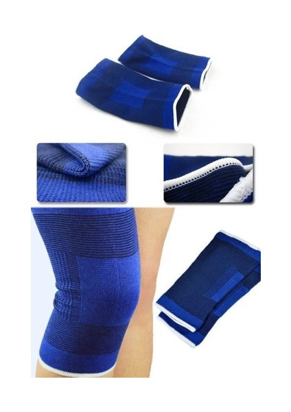 2 Li Elastik Dizlik - Egzersiz ve Spor Dizliği Büyük Boy 23 cm