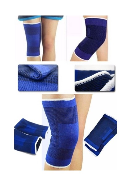 2 Li Elastik Dizlik - Egzersiz ve Spor Dizliği Büyük Boy 23 cm