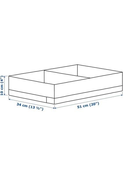 2 Adet Bölmeli Düzenleme Kutusu 34 x 51 x 10 cm Ikea 2'li Set Çekmece Içi Düzenleyici Beyaz