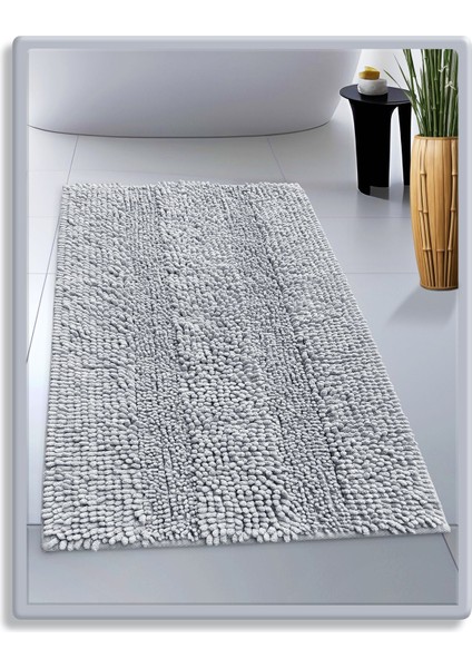Pamuk Tafting Su Emici Banyo Paspas Seti, Banyo Halısı Makarna 60X100 cm