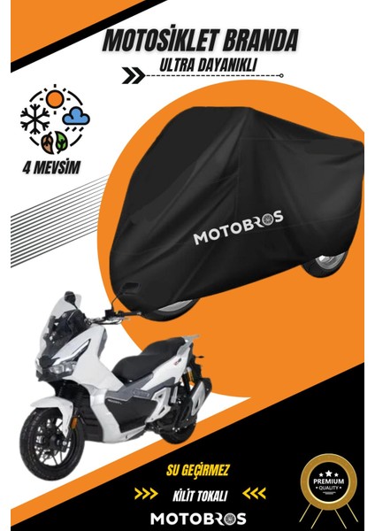 Motosiklet Branda Rks Freccia Siyah Su Geçirmez ve Dayanıklı (En Kalın) Kumaş Ömürlük Kullanım