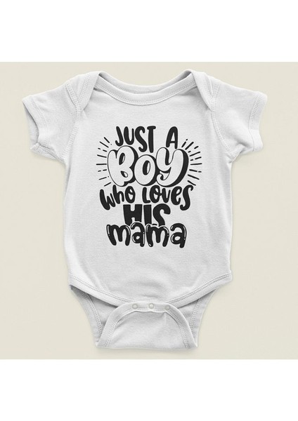 Sadece Annesini Seven Bir Erkek Yazılı Pamuklu Yumuşak Unisex Çıtçıtlı Body Zıbın