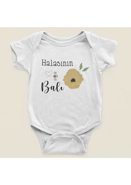 Halasının Balı Yazılı Pamuklu Yumuşak Unisex Çıtçıtlı Body Zıbın