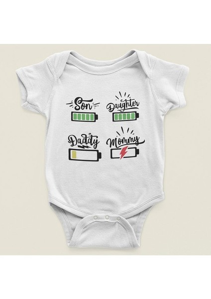 Tasarım Oğul Kız Anne Baba Yazılı Pamuklu Yumuşak Unisex Çıtçıtlı Body Zıbın