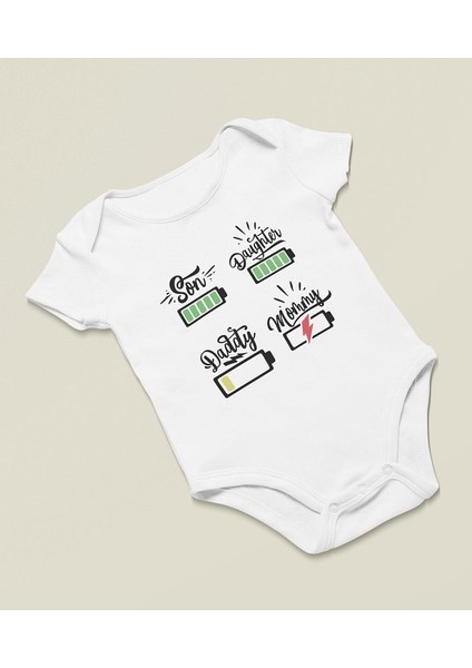 Tasarım Oğul Kız Anne Baba Yazılı Pamuklu Yumuşak Unisex Çıtçıtlı Body Zıbın