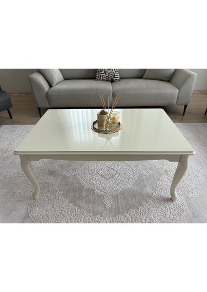 Başaran Mobilya Üst Kalite 70X110 1. Sınıf Lake Boyalı Krem Orta Sehpa