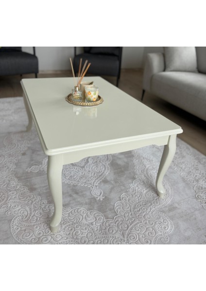 Başaran Mobilya Üst Kalite 70X110 1. Sınıf Lake Boyalı Krem Orta Sehpa
