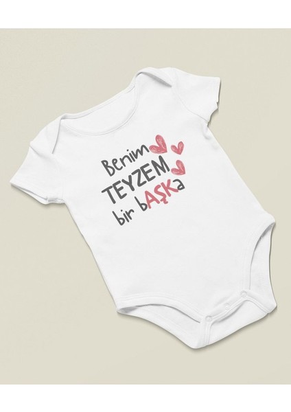 Benim Teyzem Bir Başka Yazılı Pamuklu Yumuşak Unisex Çıtçıtlı Body Zıbın fiyatları