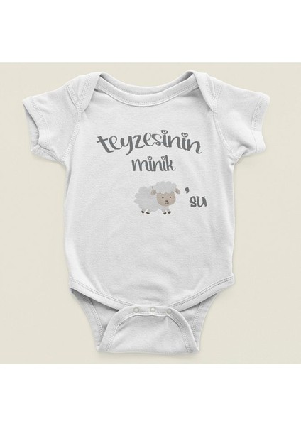 Teyzesinin Minik Kuzusu Yazılı Pamuklu Yumuşak Unisex Çıtçıtlı Body Zıbın