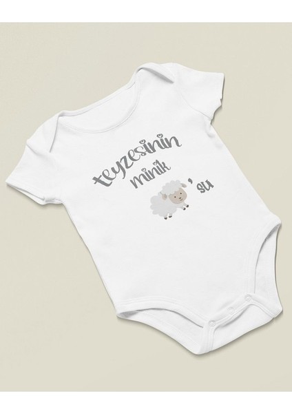 Teyzesinin Minik Kuzusu Yazılı Pamuklu Yumuşak Unisex Çıtçıtlı Body Zıbın fiyatları