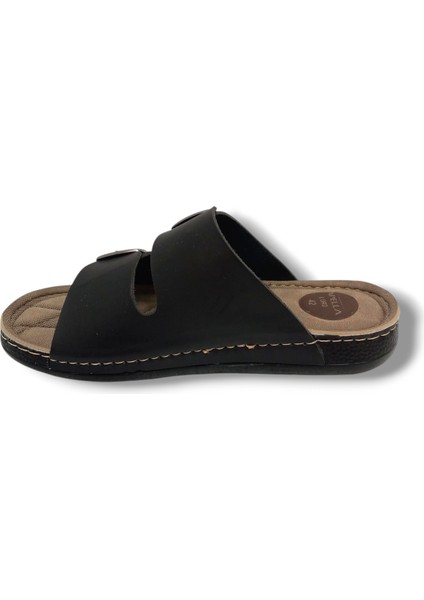 955-4-25 Deri Anatomik Çift Bantlı Soft Erkek terlik fiyatları