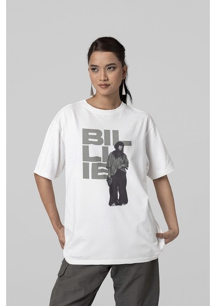 Billie Eilish Özel Tasarım Unisex Tişört, Oversize Şarkıcı Tişört