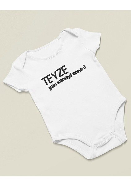 Teyze Yan Sanayi Anne ! Yazılı Pamuklu Yumuşak Unisex Çıtçıtlı Body Zıbın fiyatları