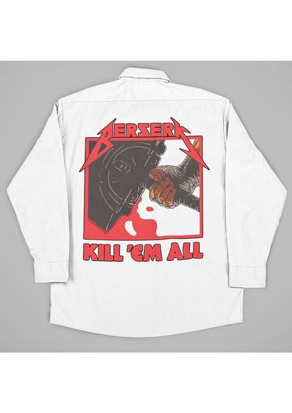 Berserk Kill Em All Baskılı Unisex Anime Gömlek