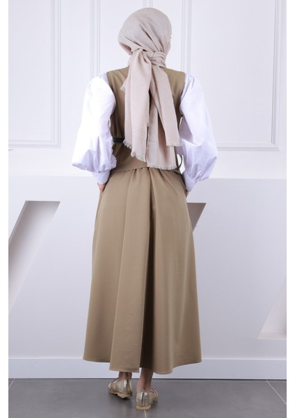 Haki Kemerli Yelek Etekli Takım modelleri