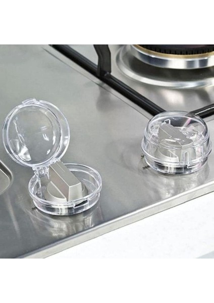 4 Lü Set Ocak- Fırın Düğme Koruyucu Kilitli Güvenlik Kapakları