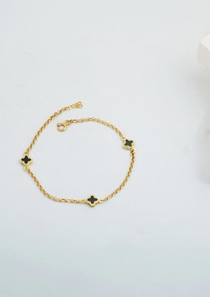 Yeşil Yonca Bileklik Altın 14 Ayar modelleri