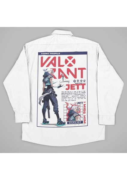 Vallorant Jett Duelist Karakter Baskılı Unisex Oyun Karakteri Gömlek