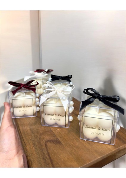 (15 Adet) Düğün/nişan/söz/sünnet/kına Hediyelikleri / Özel Düğün Lüks Mini Incili Bubble Kutulu Mum Handmade Mum fırsatları
