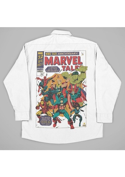 Marvel Tale Kahramanlar Avengers Baskılı Unisex Gömlek