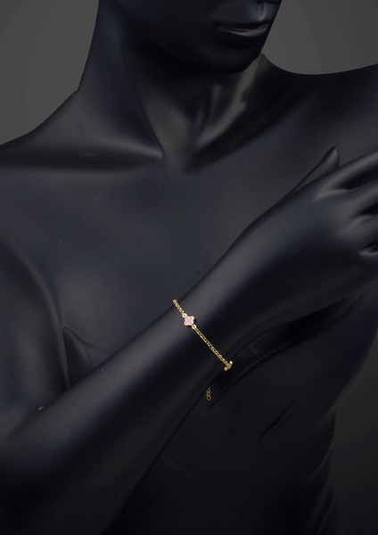 Kırmızı Yonca 14 Ayar Altın Spor Bileklik modelleri