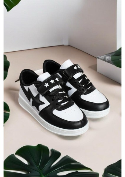 Cırtlı Bağcıklı Unisex Spor Ayakkabı Çocuklar İçin Düz Tabanlı Şık Tasarım
