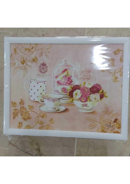 Dekoratif Mutfak Temalı Vintage Minderli Desenli Keyif Tepsi 1 Adet