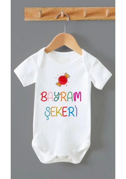 Bayram Şekeri Pamuk Baskılı Bebek Body