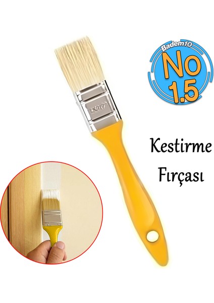 Plastik Saplı Kestirme Boyama Fırçası No 1.5 Numara Tavan Boya Kıl Fırça Iç Dış Cephe