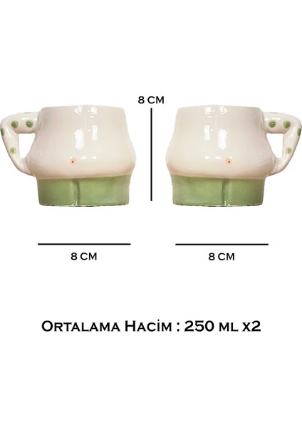 El Yapımı Seramik Kupa Kadın & Erkek / Göğüs & Göbek Çay Kahve Fincanı 2'li Mug Bardak fiyatları