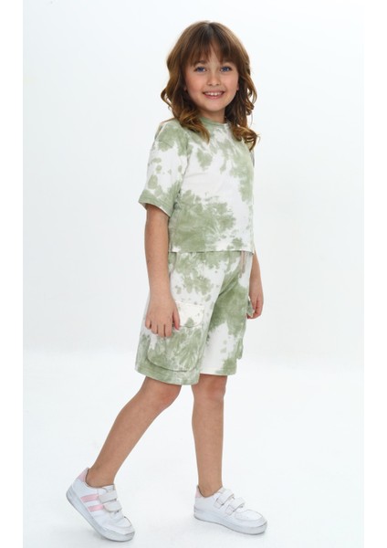 Kız Çocuk Batikli Tavşan Baskılı Şortlu Takım fiyatları