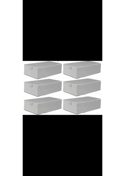 6 Adet Büyük Boy Kalın Kumaş Gri Baza ve Çekyat Tipihurç Ölçüleri 64 x 45 x 22 cm . Dolap Organizer