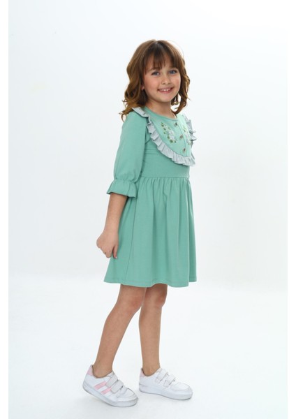 Kız Çocuk Nakış Desenli Elbise modelleri