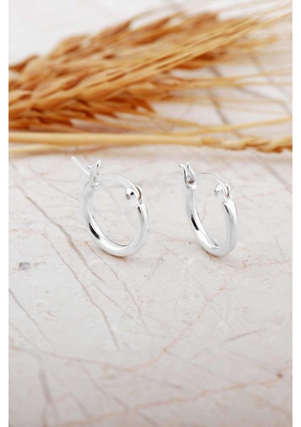 10 mm İnce Gümüş Halka Küpe 7312