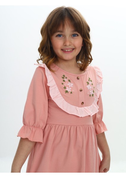 Kız Çocuk Nakış Desenli Elbise modelleri