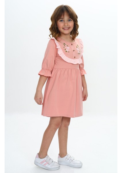 Kız Çocuk Nakış Desenli Elbise indirimleri