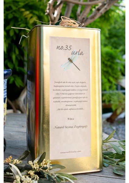 No. 35 Urla Erken Hasat Soğuk Sıkım Zeytinyağı Teneke