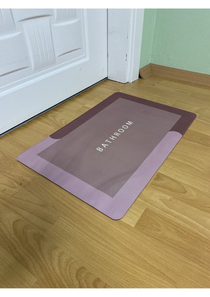 Pembe Su Emici Banyo Paspası 40x60, Kaymaz Taban, Yumuşak ve Hafif Tasarım