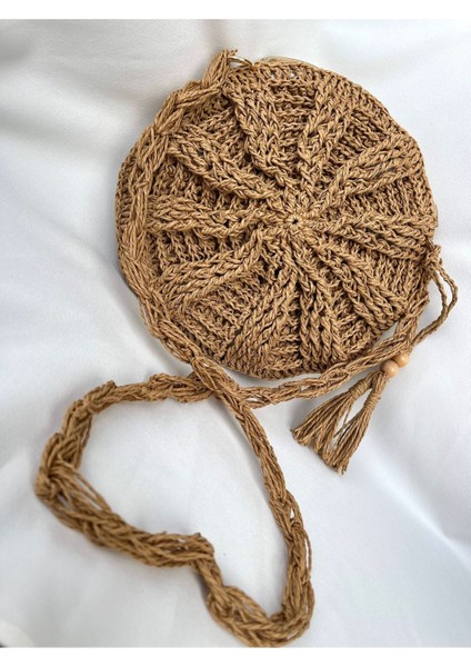 Makaron Çanta / Hasır Çanta / Bohem Çanta / El Örgüsü Hasır Çanta / Kağıt Ip Çanta