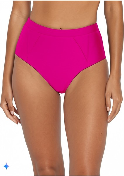 Pembe Dar Kalıp Süper Yüksek Bel Brezilya Model Bikini Altı