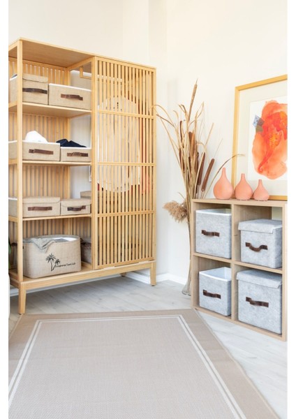 Jüt Dolap Içi Organizer Takı, Makyaj, Banyo, Ofis Düzenleyici Saklama Kutusu Organizer 26 x 20 x 10 cm